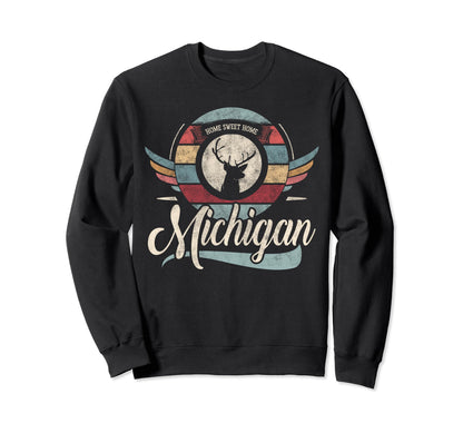 Michigan State Animal Deer Sweet Home Sweatshirt - Custom Art Print Unisex - T-Shirt, Sweatshirt, Hoodie