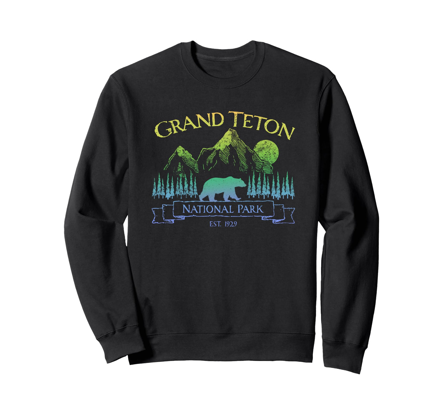 Grand Teton National Park Grizzly Sweatshirt - Custom Art Print Men Women - T-Shirt, Sweatshirt, Hoodie