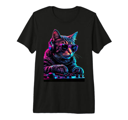 Vaporwave Aesthetic Cat Dj Techno T-Shirt - Streetwear Style Unisex - T-Shirt, Sweatshirt, Hoodie