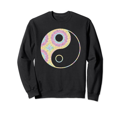 Boho Tie Dye Hippie Yin Yang Sweatshirt - Casual Everyday Wear Men Women - T-Shirt, Sweatshirt, Hoodie