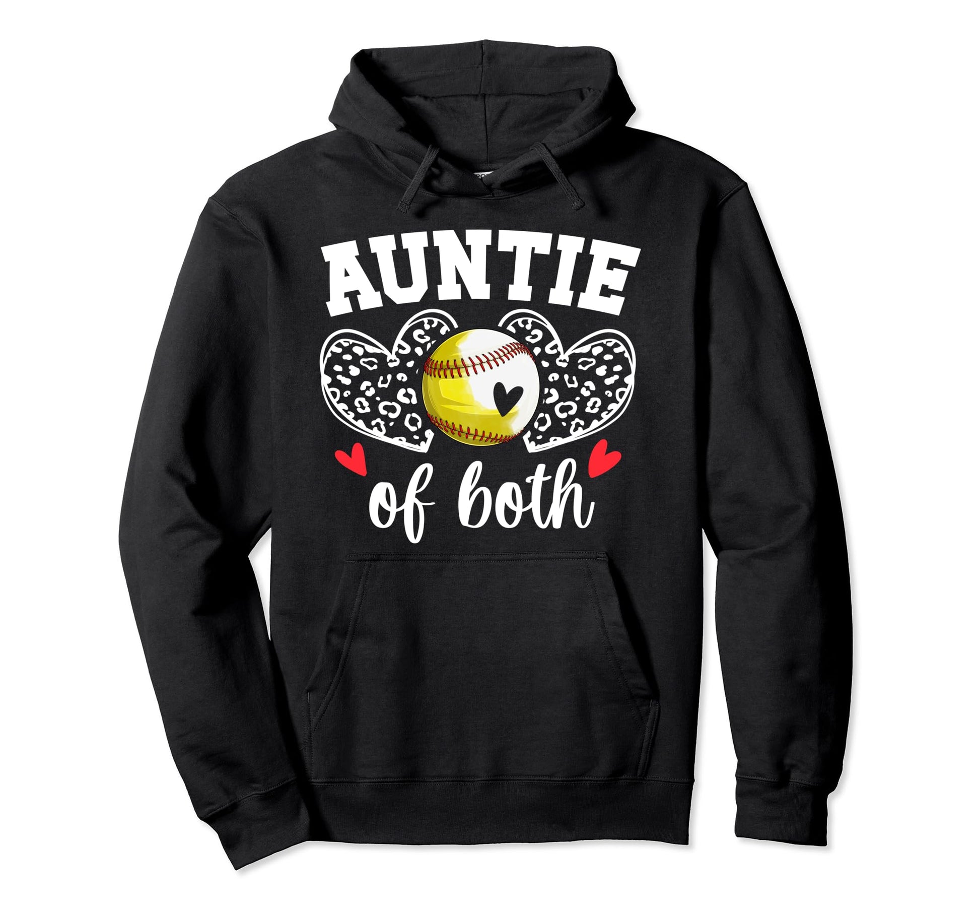 Auntie Both Baseball Softball Aunt Ballers Hoodie - Trendy Graphic Unisex - T-Shirt, Sweatshirt, Hoodie