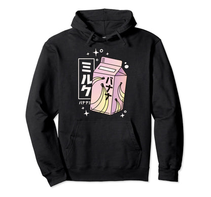 Banana Milk Kawaii Vaporwave Pastel Hoodie - Novelty Apparel Unisex - T-Shirt, Sweatshirt, Hoodie