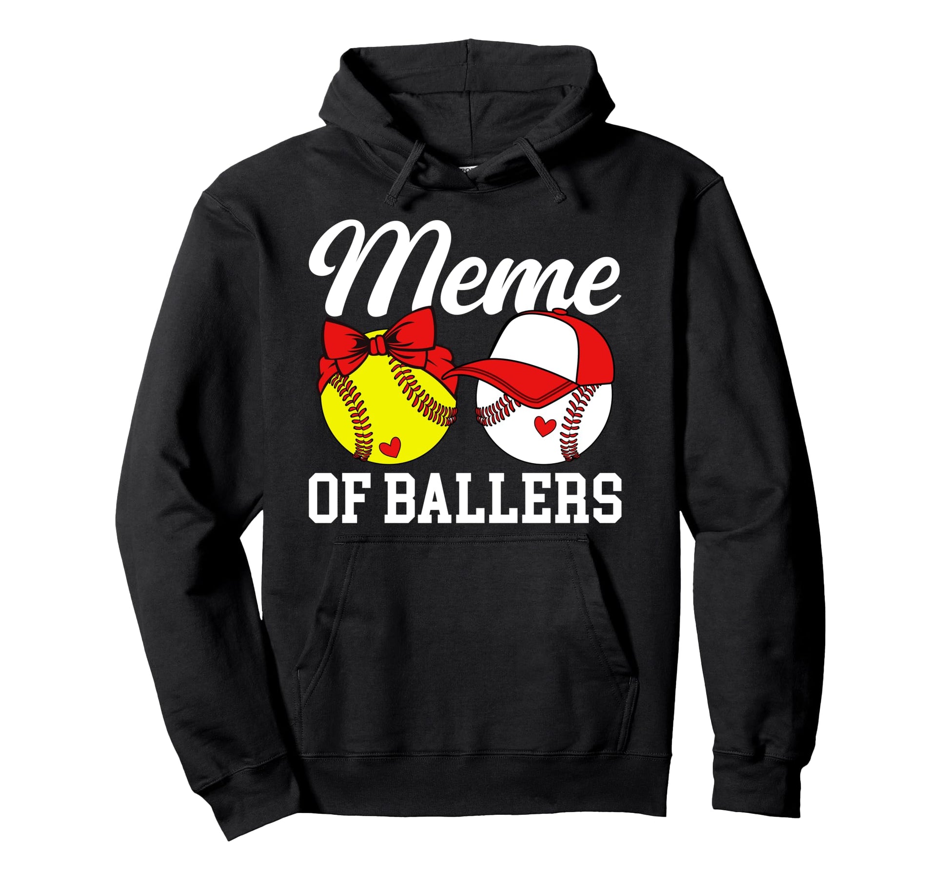 Meme Ballers Baseball Softball Meme Hoodie - Novelty Apparel for Adults - T-Shirt, Sweatshirt, Hoodie