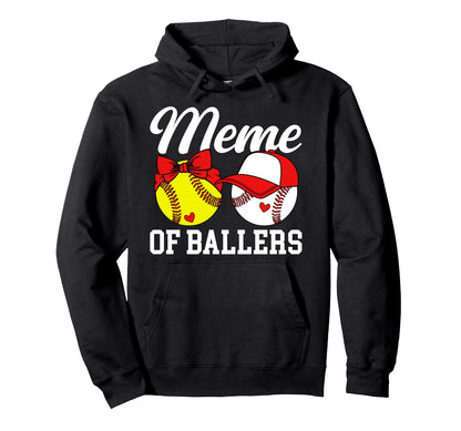 Meme Ballers Baseball Softball Meme Hoodie - Novelty Apparel for Adults - T-Shirt, Sweatshirt, Hoodie