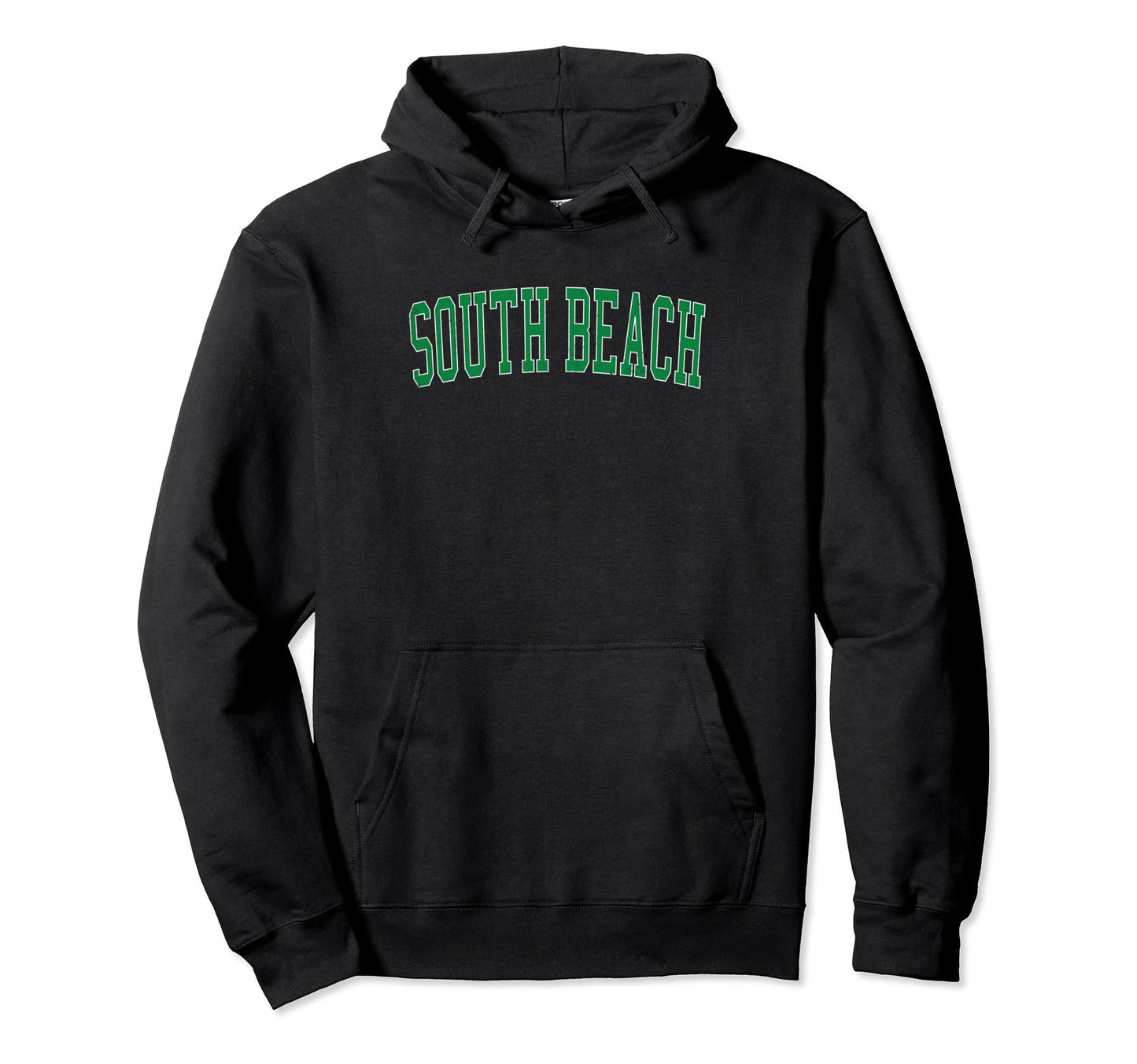 South Beach Distressed Green Varsity Hoodie - Trendy Graphic Unisex - T-Shirt, Sweatshirt, Hoodie