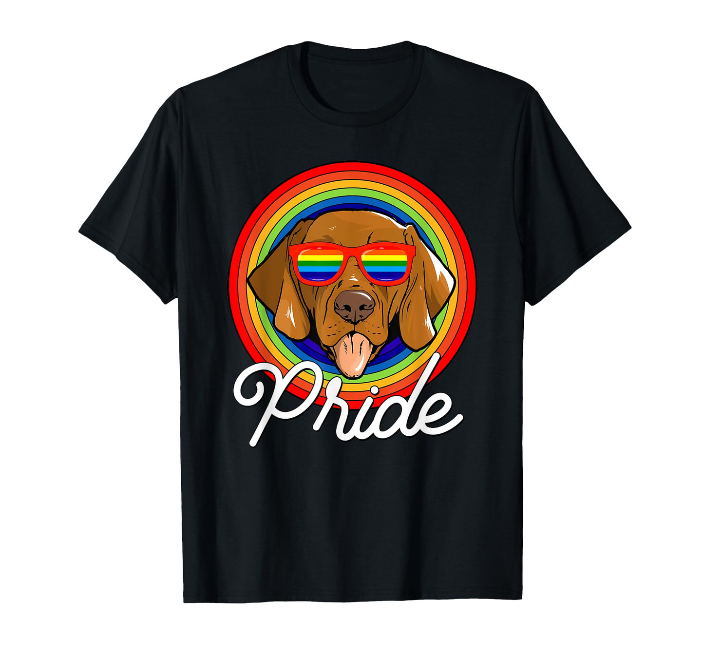 Vizsla Lgbt Pride Dog Rainbow T-Shirt - Fun Novelty Design Men Women - T-Shirt, Sweatshirt, Hoodie