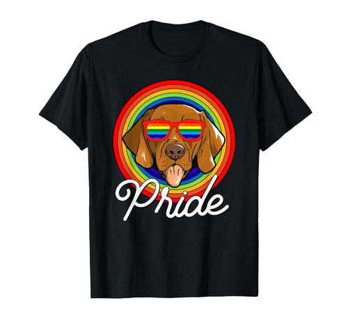 Vizsla Lgbt Pride Dog Rainbow T-Shirt - Fun Novelty Design Men Women - T-Shirt, Sweatshirt, Hoodie