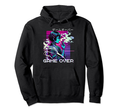 Japanese Vaporwave Sad Anime Indie Hoodie - Unique Graphic for Adults - T-Shirt, Sweatshirt, Hoodie