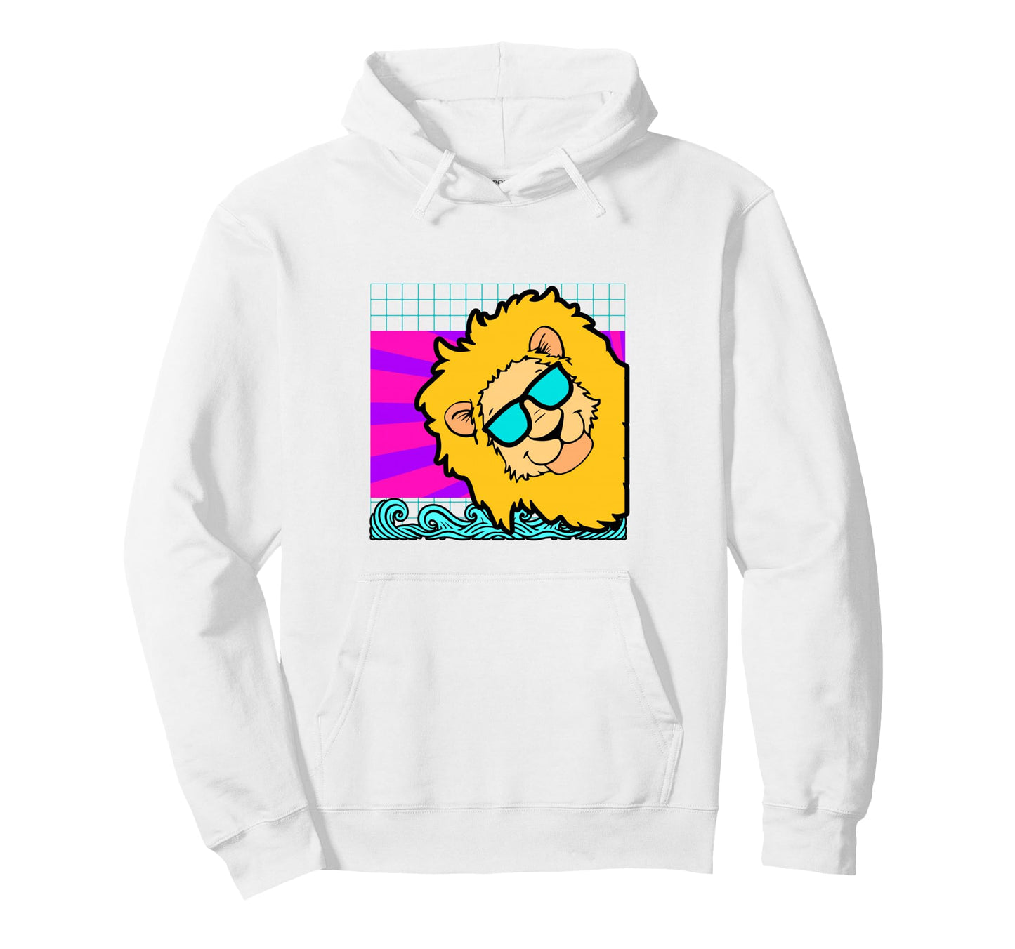 Aesthetic Vaporwave Outfits Lion Hoodie - Casual Everyday Wear Unisex - T-Shirt, Sweatshirt, Hoodie