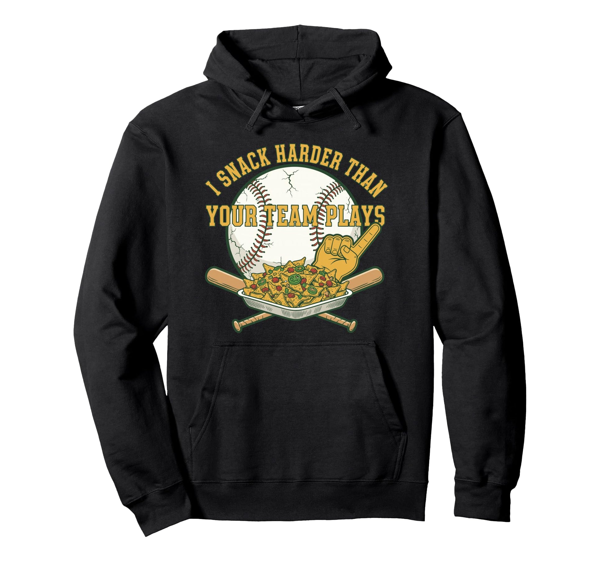 Baseball Nachos Sports Fan Team Plays Hoodie - Graphic Print for Adults - T-Shirt, Sweatshirt, Hoodie