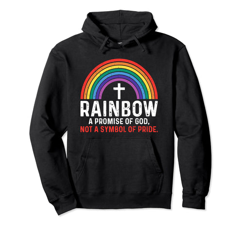 Rainbow Promise God Not Symbol Pride Hoodie - Minimalist Print Unisex - T-Shirt, Sweatshirt, Hoodie