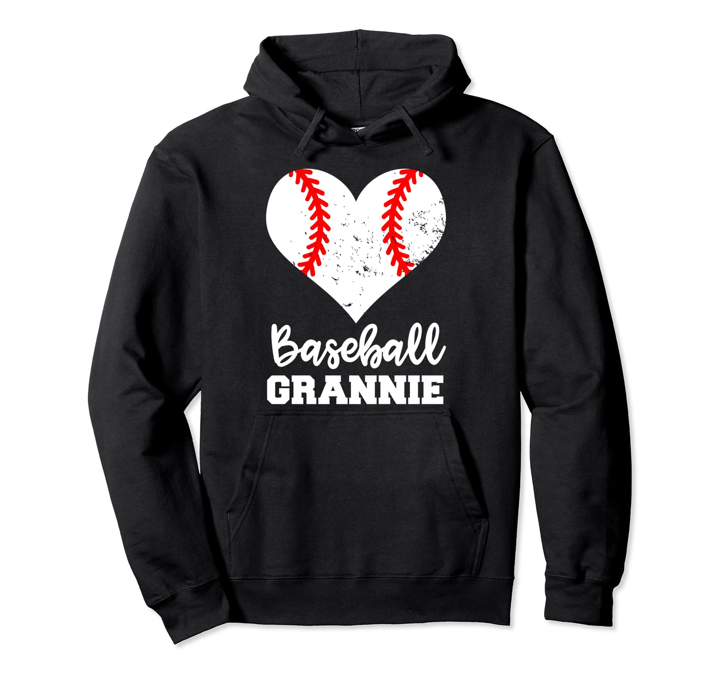 Baseball Grannie Funny Baseball Heart Hoodie - Unique Graphic Unisex - T-Shirt, Sweatshirt, Hoodie
