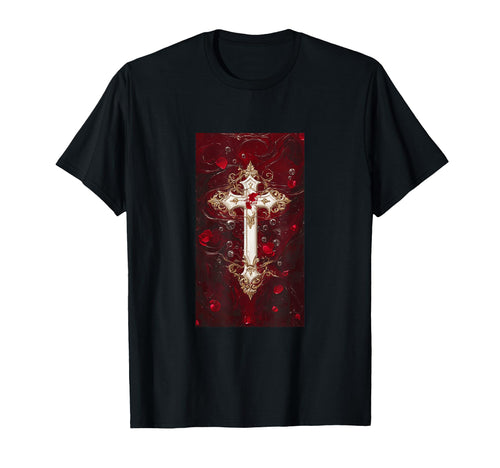 Gothic Cross Grunge Aesthetic Y2K T-Shirt - Fun Novelty Design Men Women - T-Shirt, Sweatshirt, Hoodie