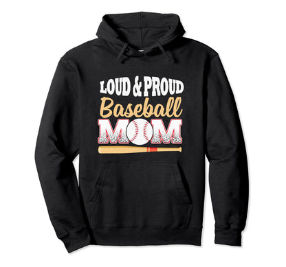 Baseball Mom Leopard Loud And Proud Ball Hoodie - Aesthetic Graphic Unisex - T-Shirt, Sweatshirt, Hoodie