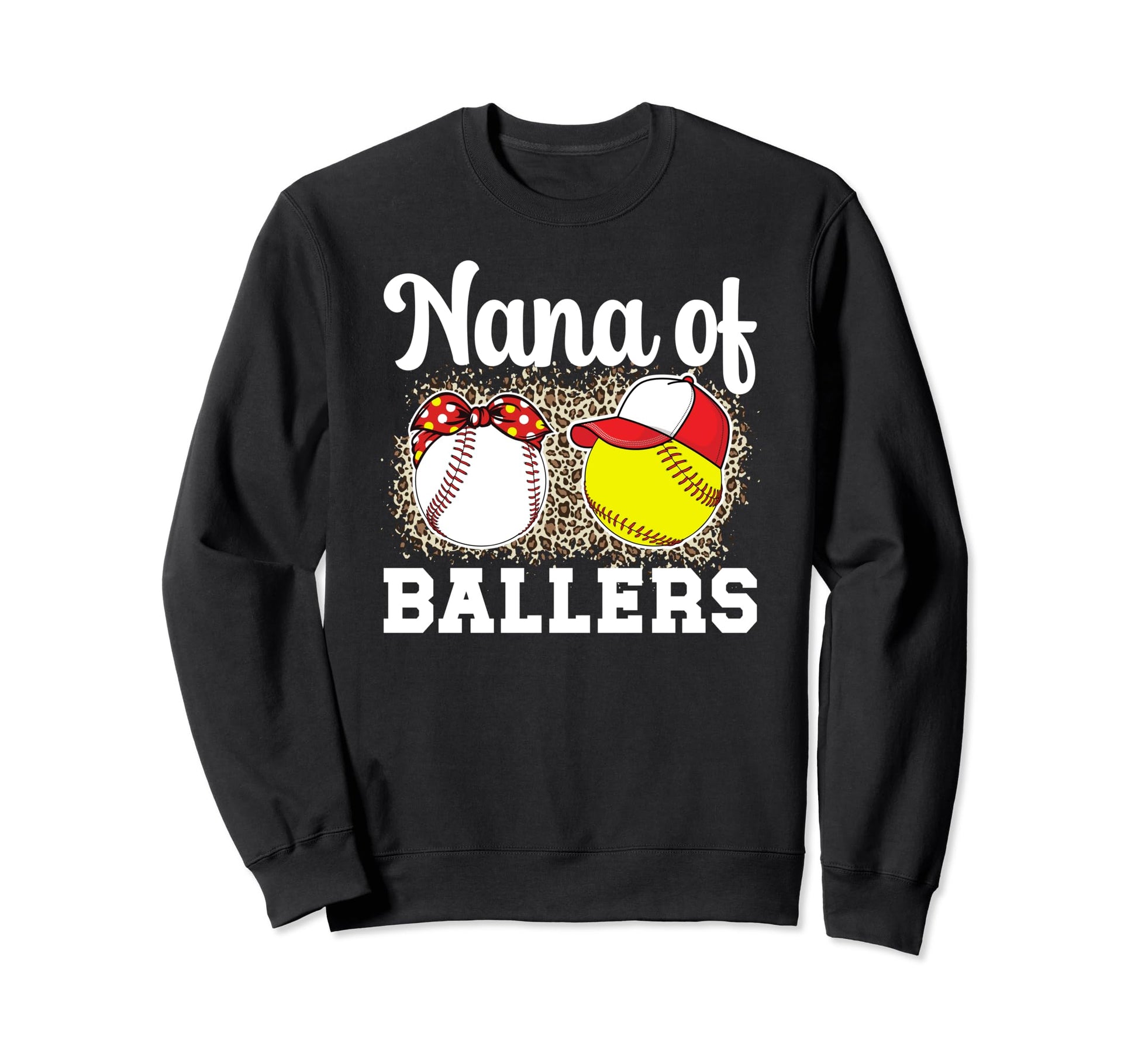 Nana Ballers Leopard Softball Sweatshirt - Aesthetic Graphic Men Women - T-Shirt, Sweatshirt, Hoodie