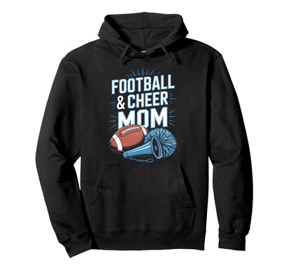 Football And Cheer Mom Game Day Sports Hoodie - Trendy Graphic Men Women - T-Shirt, Sweatshirt, Hoodie