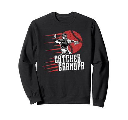 Baseball Catcher Grandpa Sweatshirt - Aesthetic Graphic for Adults - T-Shirt, Sweatshirt, Hoodie