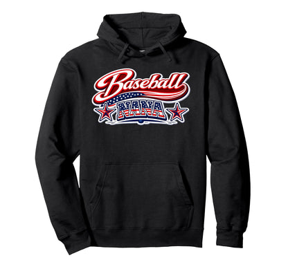 Baseball Nana Usa Flag Patriotic July Hoodie - Minimalist Print for Adults - T-Shirt, Sweatshirt, Hoodie
