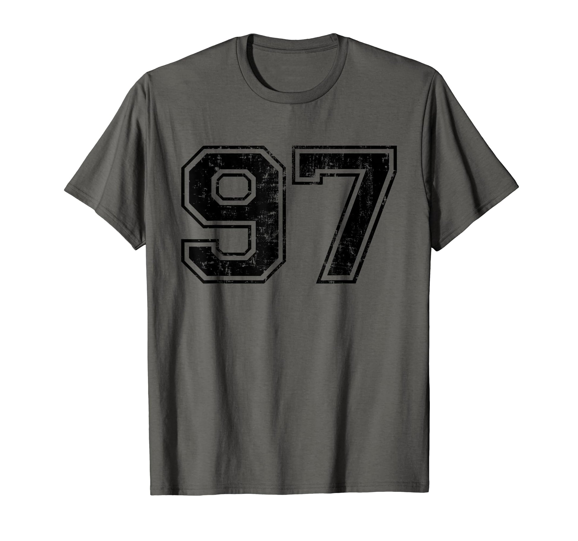 Number 97 Varsity Distressed Sport T-Shirt - Trendy Graphic for Adults - T-Shirt, Sweatshirt, Hoodie