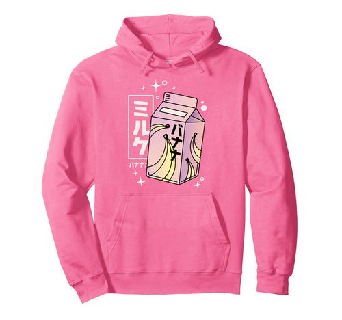 Kawaii Banana Milk Carton Japanese Hoodie - Fun Novelty Design Men Women - T-Shirt, Sweatshirt, Hoodie