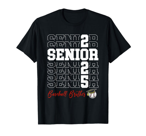 Senior 2025 Baseball Brothert Gift T-Shirt - Fun Novelty Design for Adults - T-Shirt, Sweatshirt, Hoodie