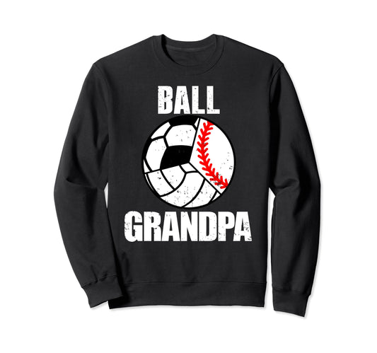 Ball Grandpa Funny Baseball Sweatshirt - Custom Art Print Unisex - T-Shirt, Sweatshirt, Hoodie
