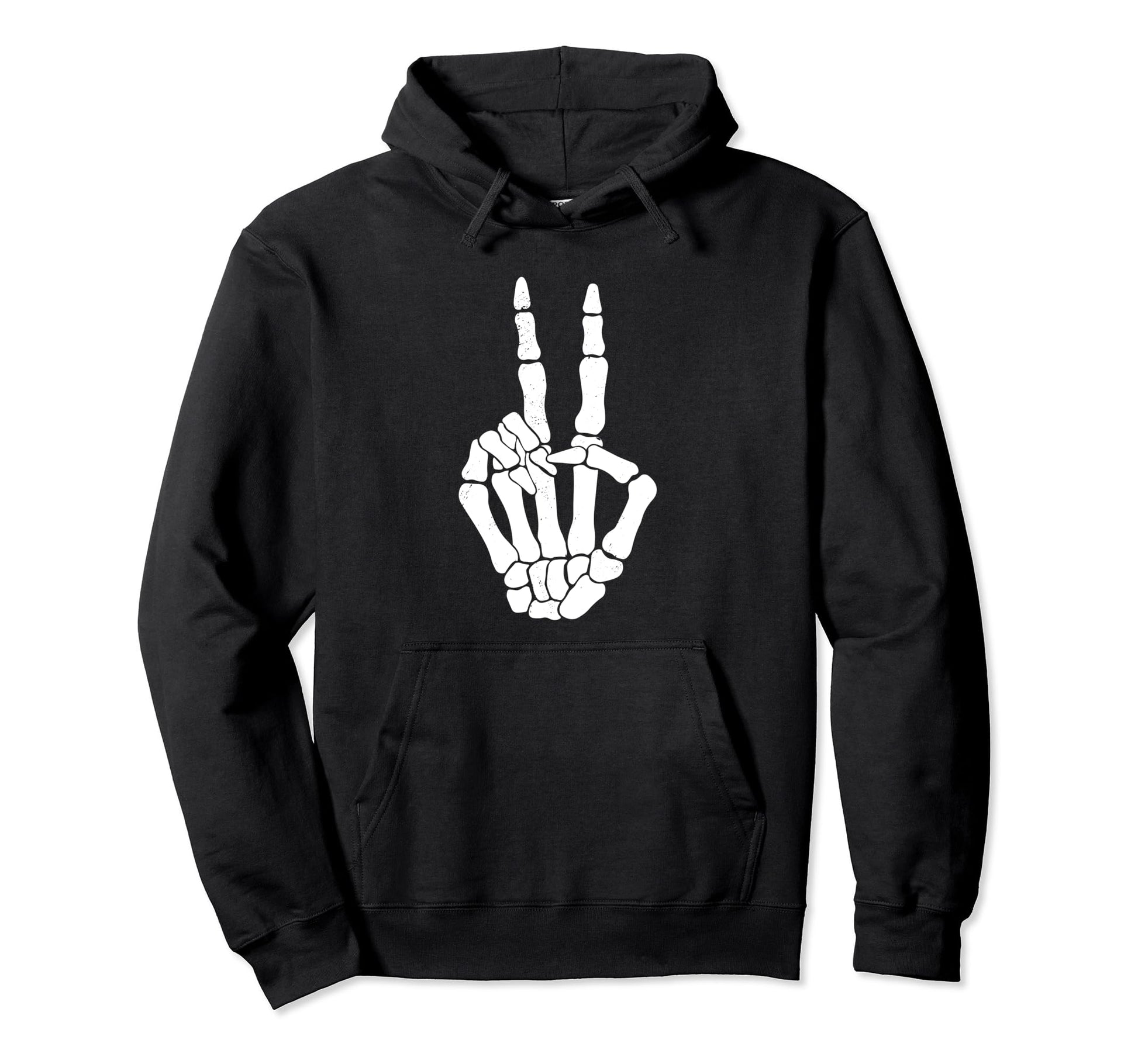 Skeleton Peace Sign Skeleton Halloween Hoodie - Streetwear Style Unisex - T-Shirt, Sweatshirt, Hoodie