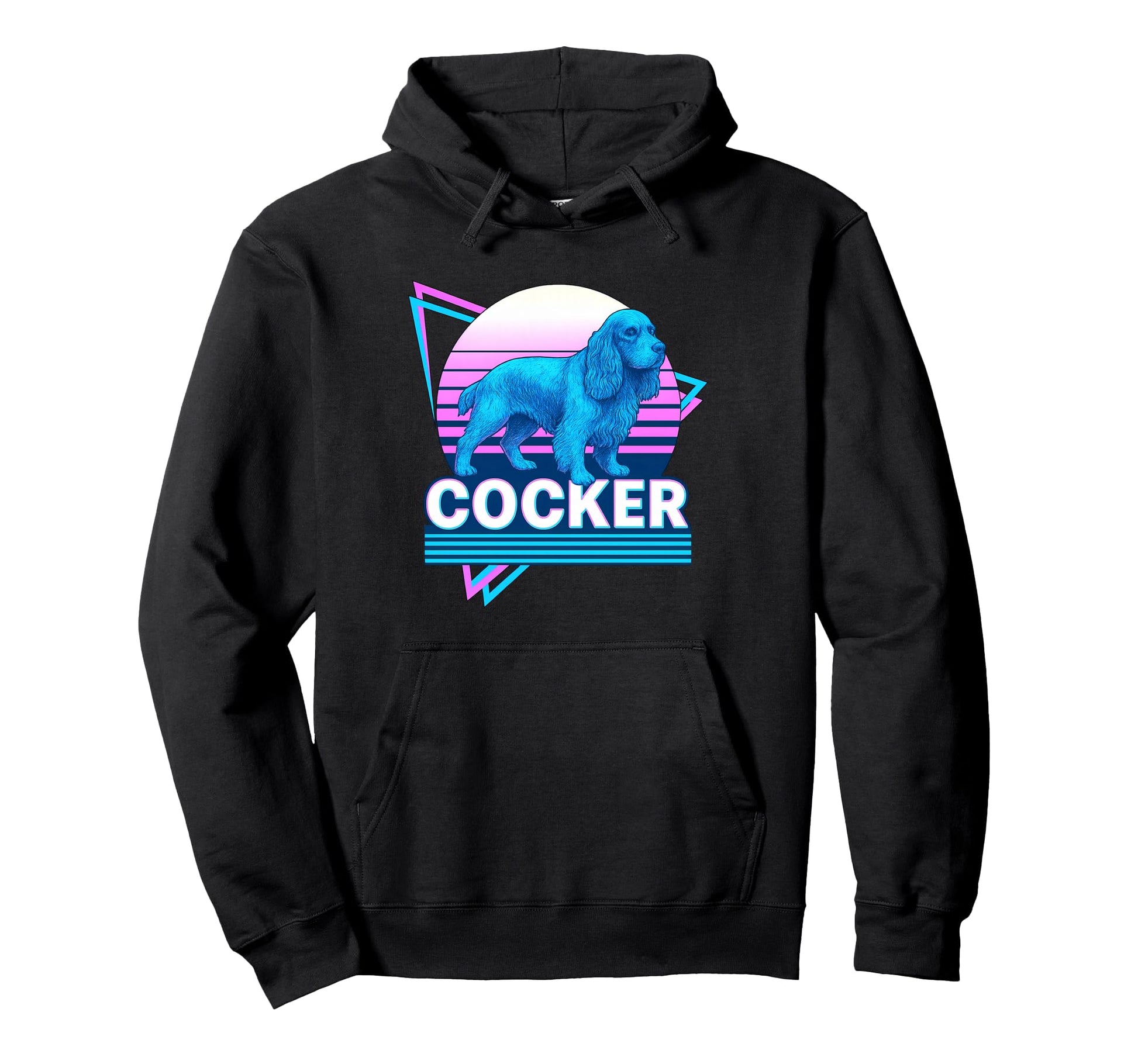 Cocker Spaniel Synthwave Aesthetic Dog Hoodie - Trendy Graphic for Adults - T-Shirt, Sweatshirt, Hoodie