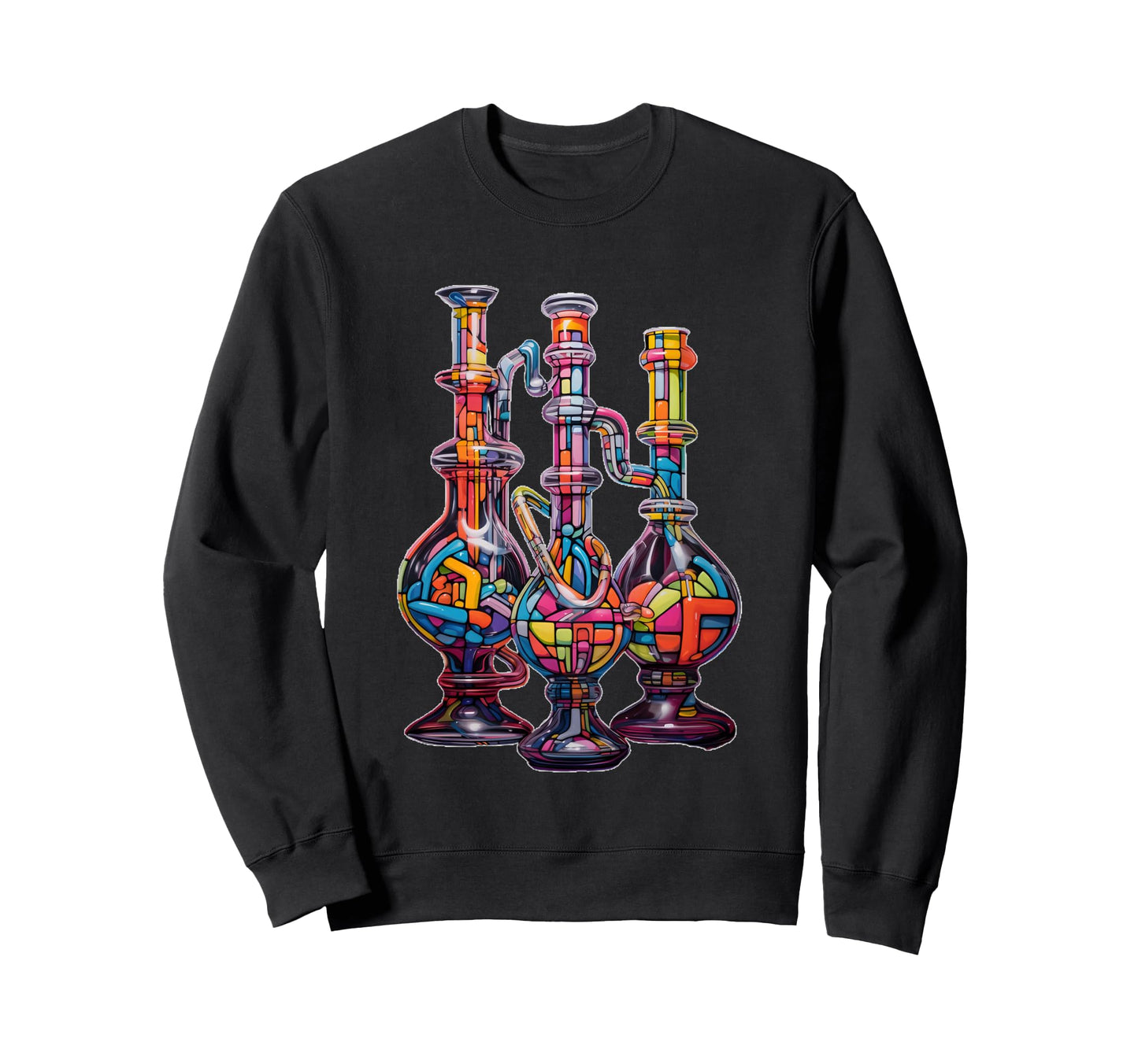 Trippy Rainbow Pipes Glass Maze Sweatshirt - Aesthetic Graphic Men Women - T-Shirt, Sweatshirt, Hoodie