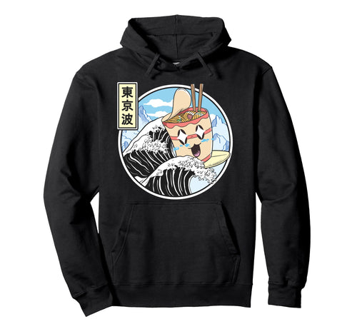 Instant Ramen Noodles Surfing Japanese Hoodie - Custom Art Print Unisex - T-Shirt, Sweatshirt, Hoodie
