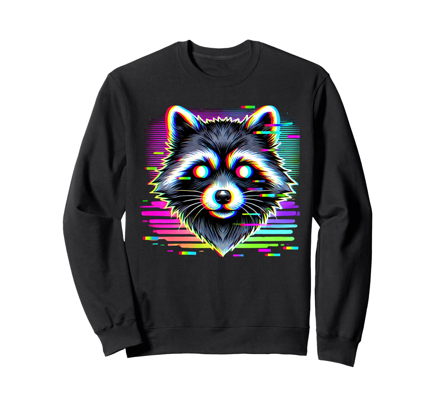 Raccoon Psychedelic Trippy Sweatshirt - Aesthetic Graphic Men Women - T-Shirt, Sweatshirt, Hoodie