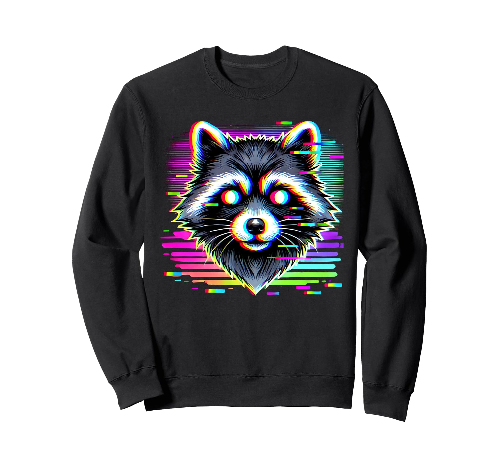 Raccoon Psychedelic Trippy Sweatshirt - Aesthetic Graphic Men Women - T-Shirt, Sweatshirt, Hoodie