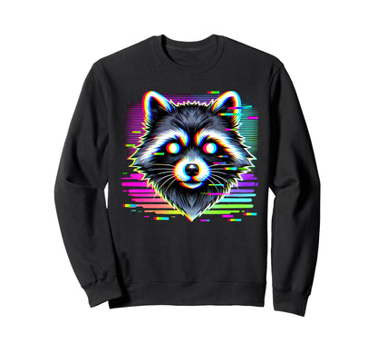 Raccoon Psychedelic Trippy Sweatshirt - Aesthetic Graphic Men Women - T-Shirt, Sweatshirt, Hoodie