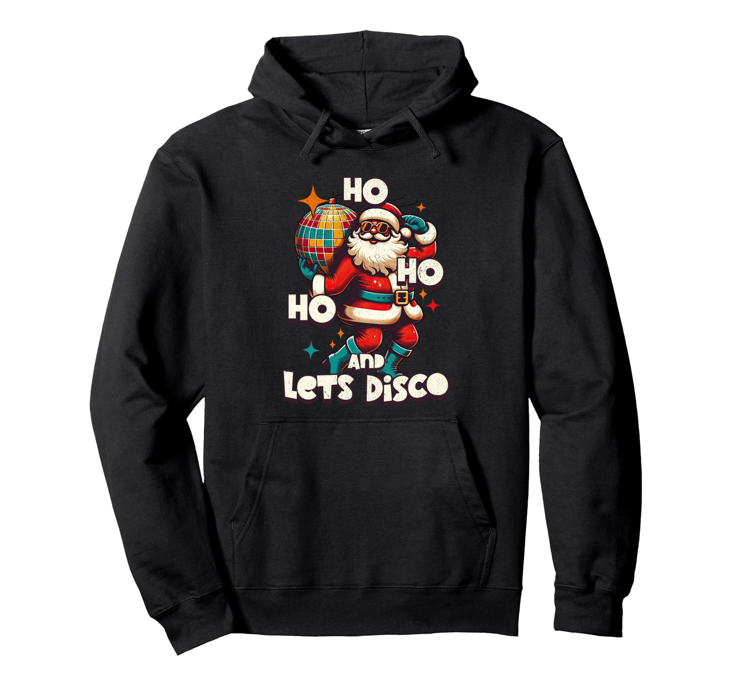 Lets Disco Party Groovy Santa 70S Hoodie - Casual Everyday Wear Unisex - T-Shirt, Sweatshirt, Hoodie