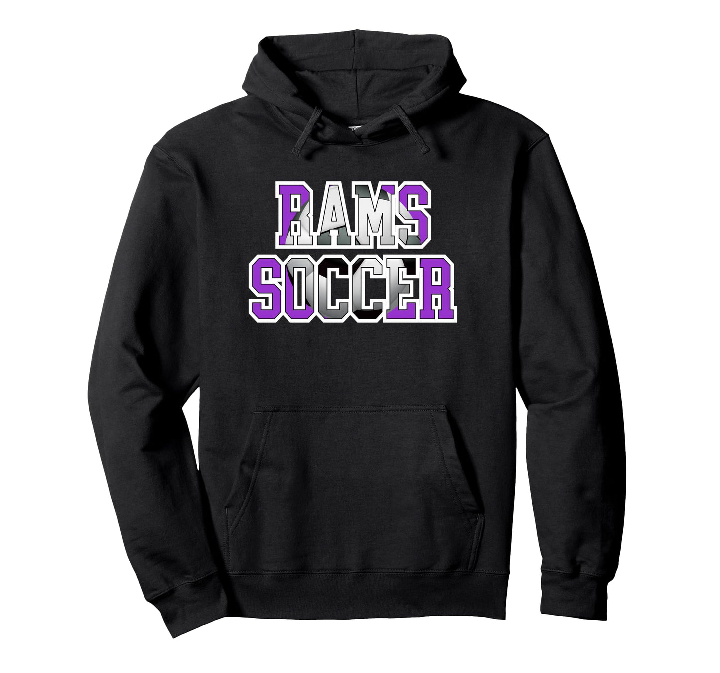 Rams Soccer Mom Game Day Mascot Purple Hoodie - Novelty Apparel for Adults - T-Shirt, Sweatshirt, Hoodie