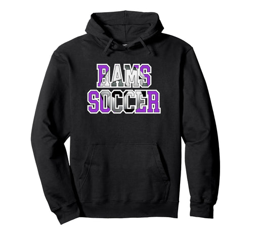 Rams Soccer Mom Game Day Mascot Purple Hoodie - Novelty Apparel for Adults - T-Shirt, Sweatshirt, Hoodie