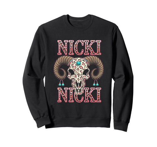 Custom Nicki Name Wife Bull Sweatshirt - Aesthetic Graphic Men Women - T-Shirt, Sweatshirt, Hoodie