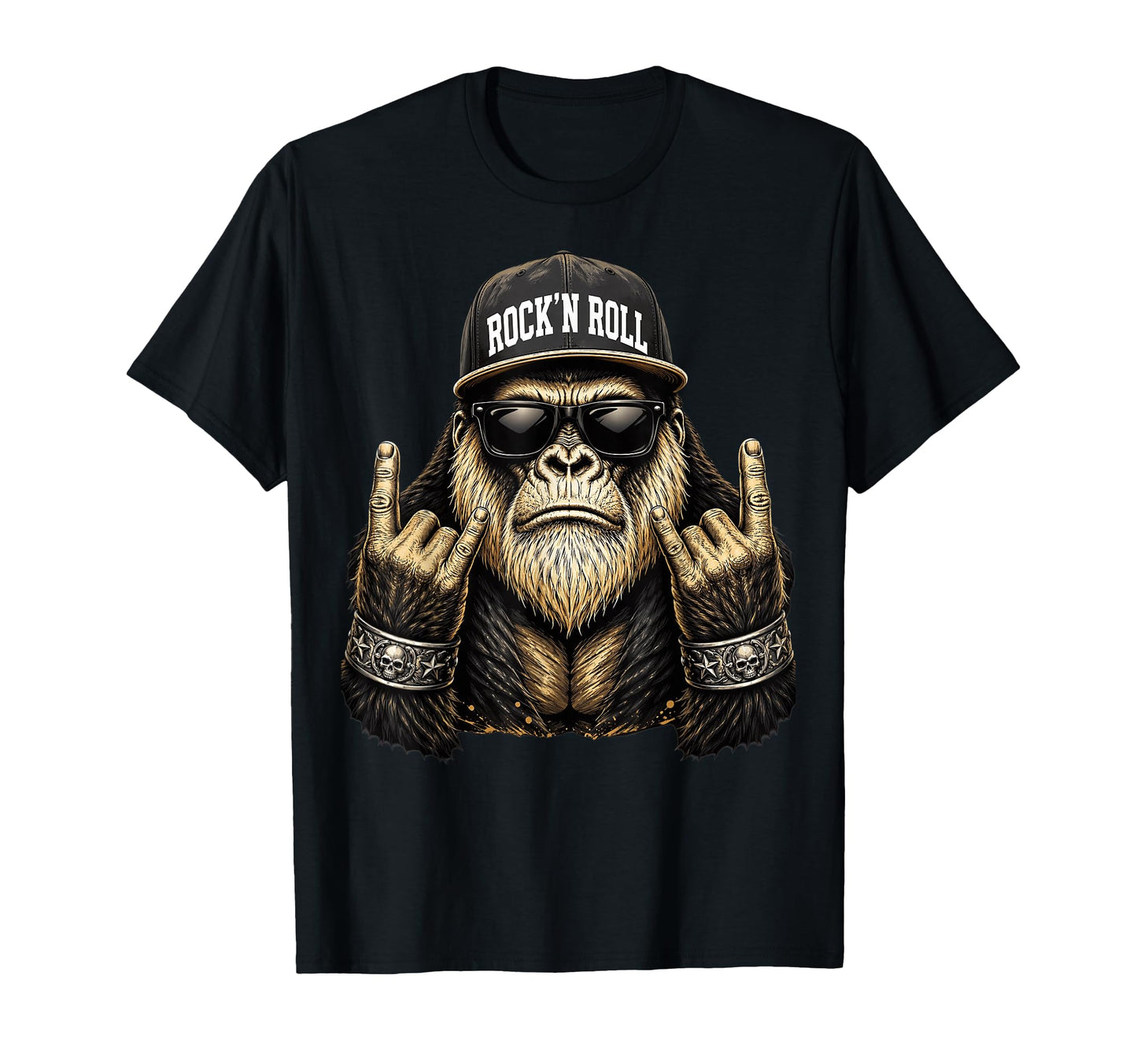 Bigfoot Rock Sasquatch Heavy Metal T-Shirt - Fun Novelty Design Unisex - T-Shirt, Sweatshirt, Hoodie