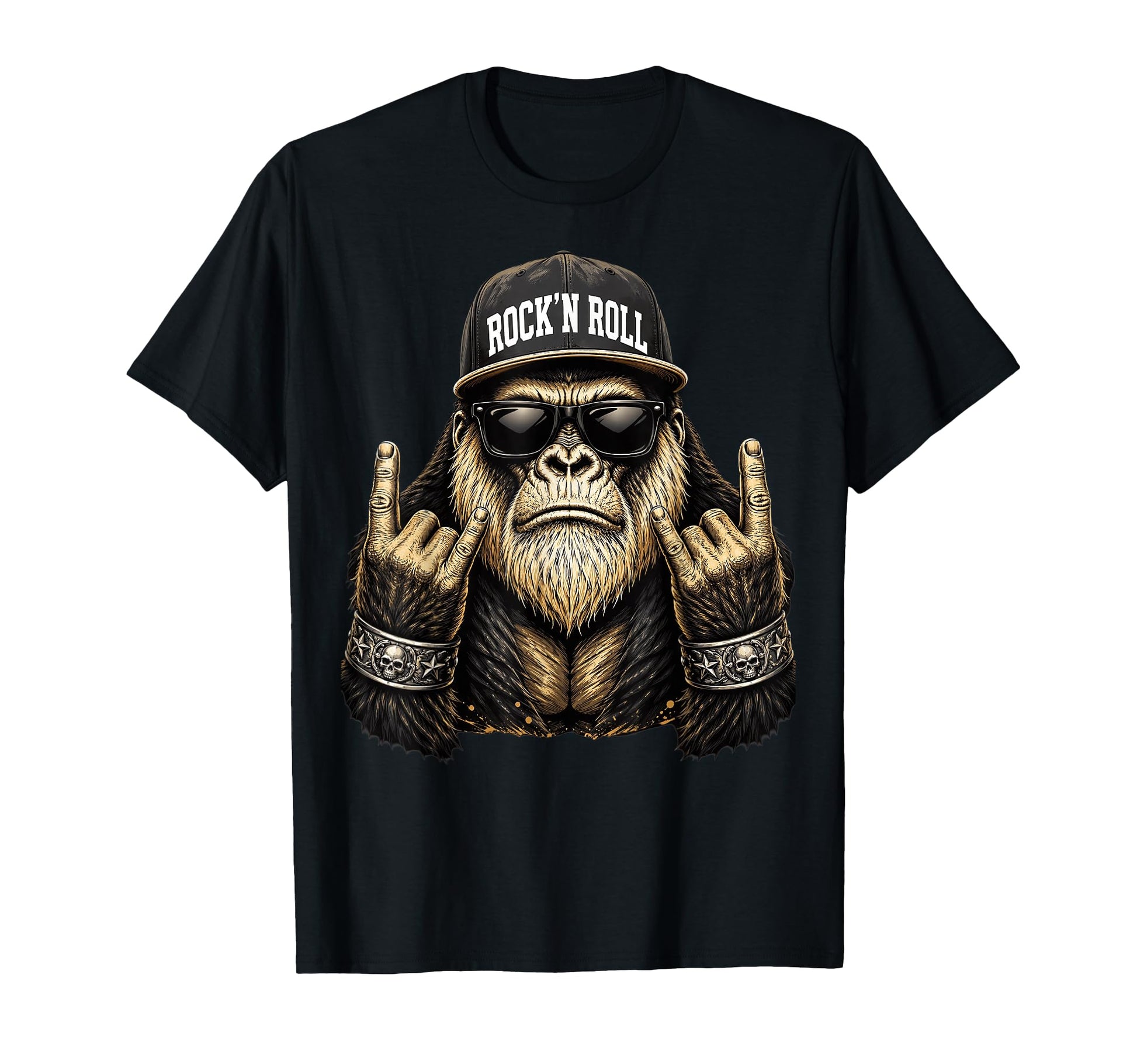 Bigfoot Rock Sasquatch Heavy Metal T-Shirt - Fun Novelty Design Unisex - T-Shirt, Sweatshirt, Hoodie