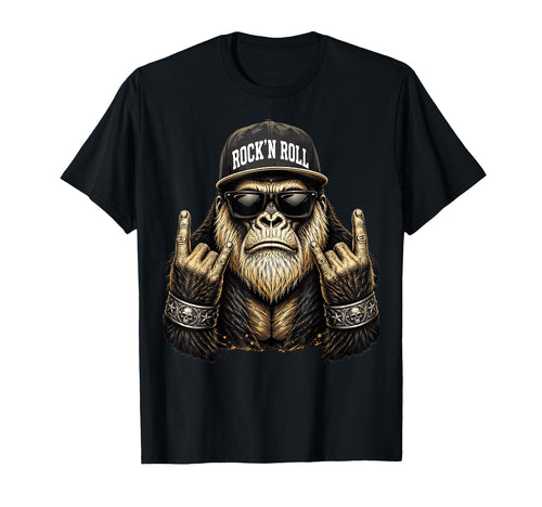Bigfoot Rock Sasquatch Heavy Metal T-Shirt - Fun Novelty Design Unisex - T-Shirt, Sweatshirt, Hoodie