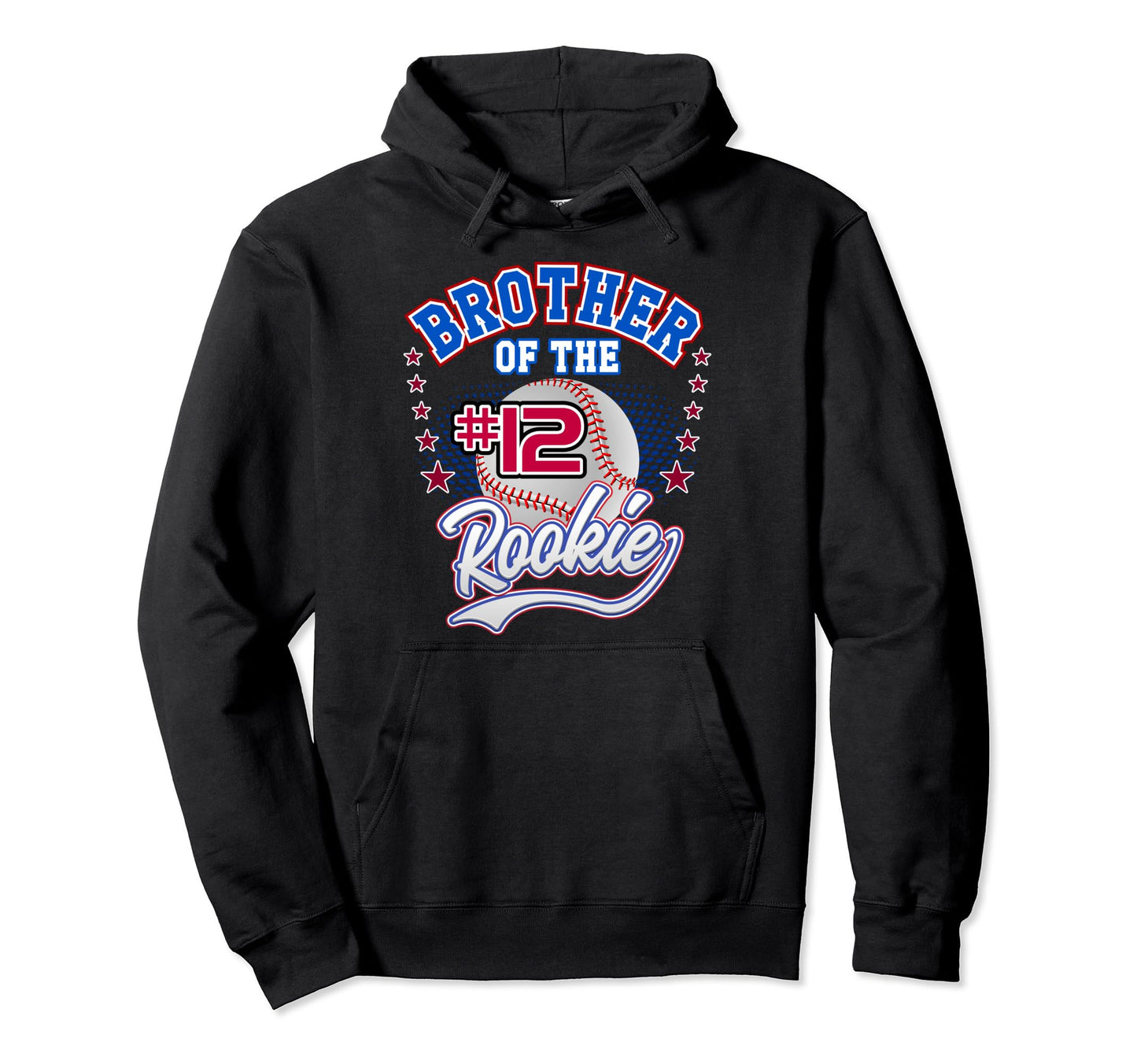 Brother Rookie 12Th Birthday Baseball Hoodie - Unique Graphic for Adults - T-Shirt, Sweatshirt, Hoodie