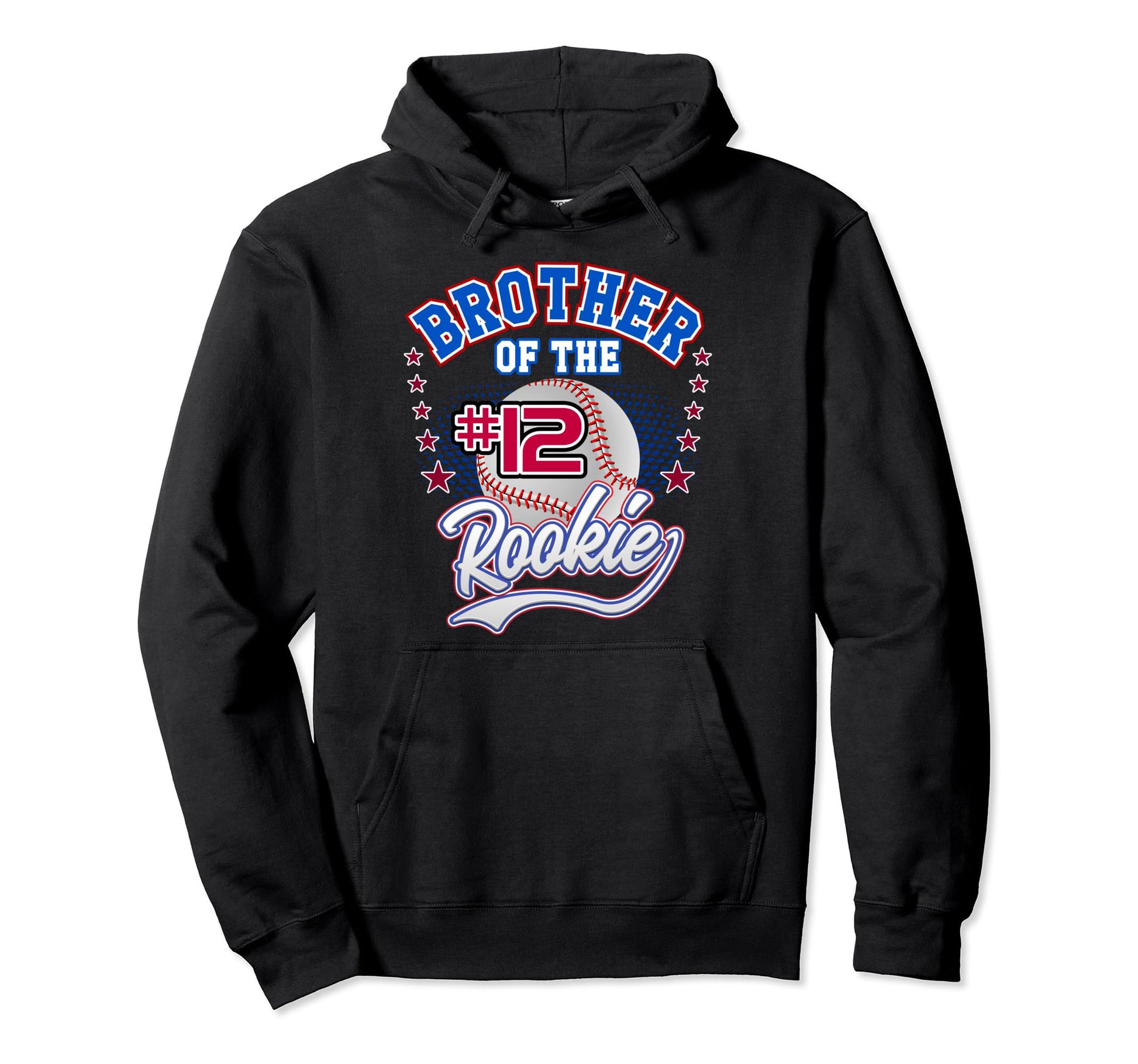 Brother Rookie 12Th Birthday Baseball Hoodie - Unique Graphic for Adults - T-Shirt, Sweatshirt, Hoodie