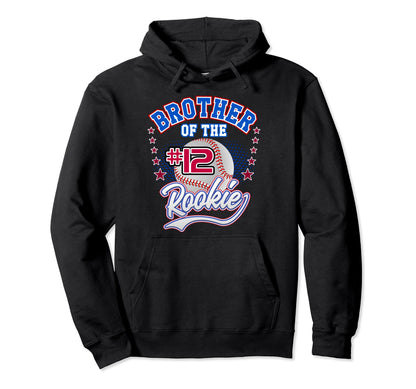 Brother Rookie 12Th Birthday Baseball Hoodie - Unique Graphic for Adults - T-Shirt, Sweatshirt, Hoodie