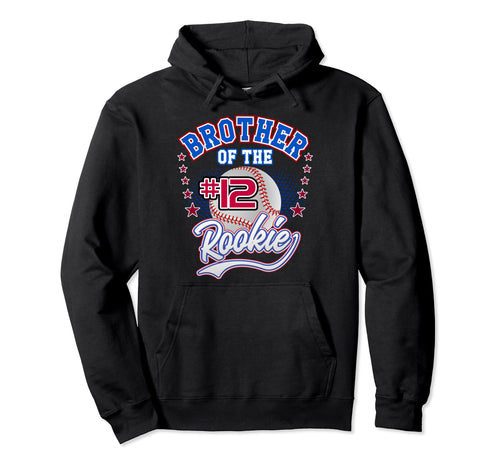 Brother Rookie 12Th Birthday Baseball Hoodie - Unique Graphic for Adults - T-Shirt, Sweatshirt, Hoodie