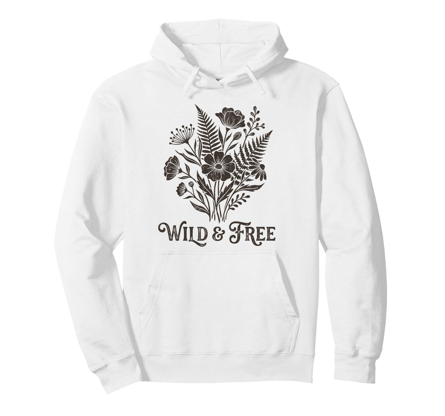 Boho Wildflowers Watercolor Floral Hoodie - Novelty Apparel Men Women - T-Shirt, Sweatshirt, Hoodie
