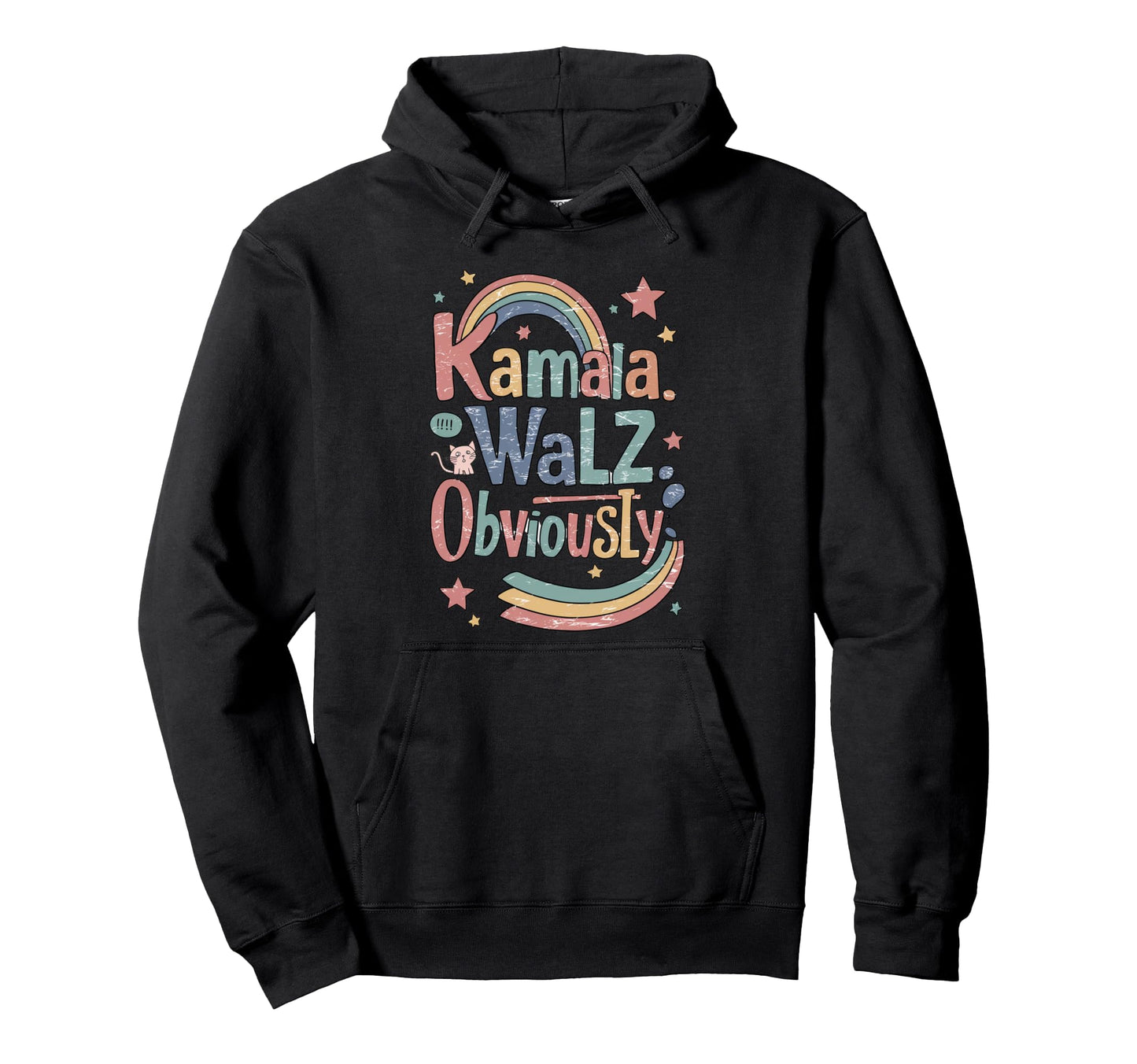 Kamala Harris Walz Obviously Rainbow Pride Hoodie - Unique Graphic Unisex - T-Shirt, Sweatshirt, Hoodie