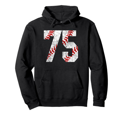 Distressed Baseball Number 75 Jersey Hoodie - Aesthetic Graphic Unisex - T-Shirt, Sweatshirt, Hoodie