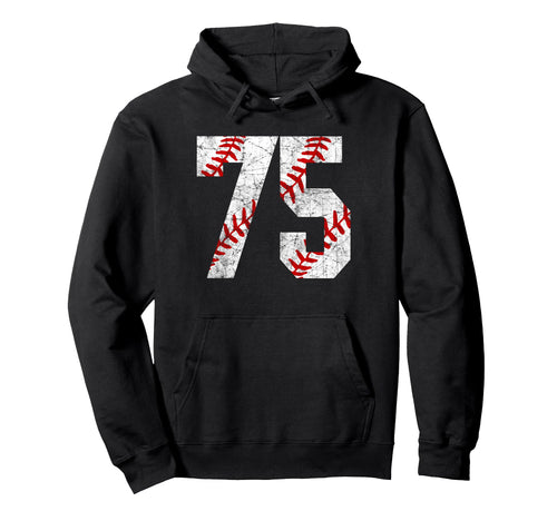 Distressed Baseball Number 75 Jersey Hoodie - Aesthetic Graphic Unisex - T-Shirt, Sweatshirt, Hoodie