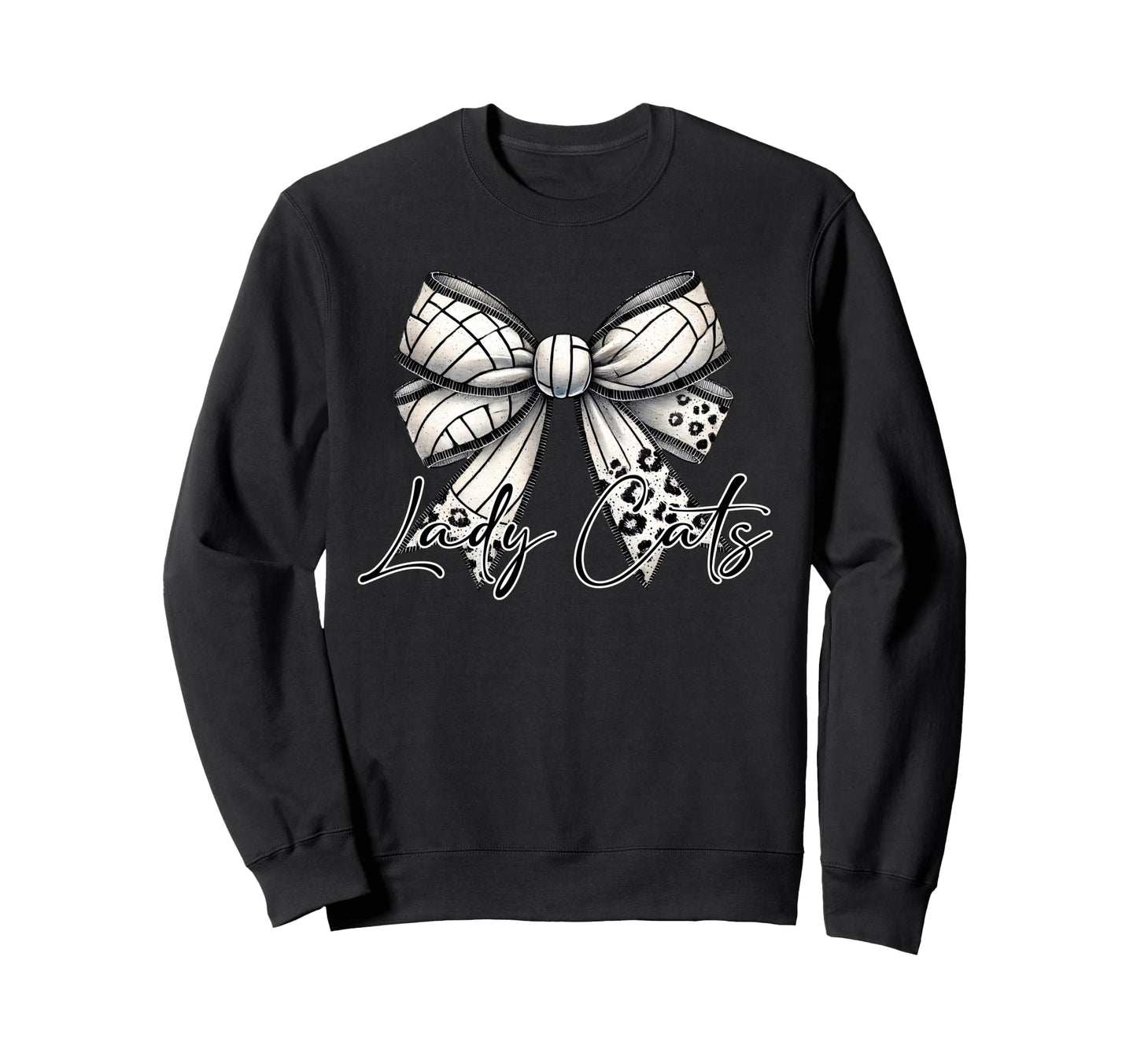 Lady Cats Volleyball Mom Coquette Sweatshirt - Minimalist Print Men Women - T-Shirt, Sweatshirt, Hoodie