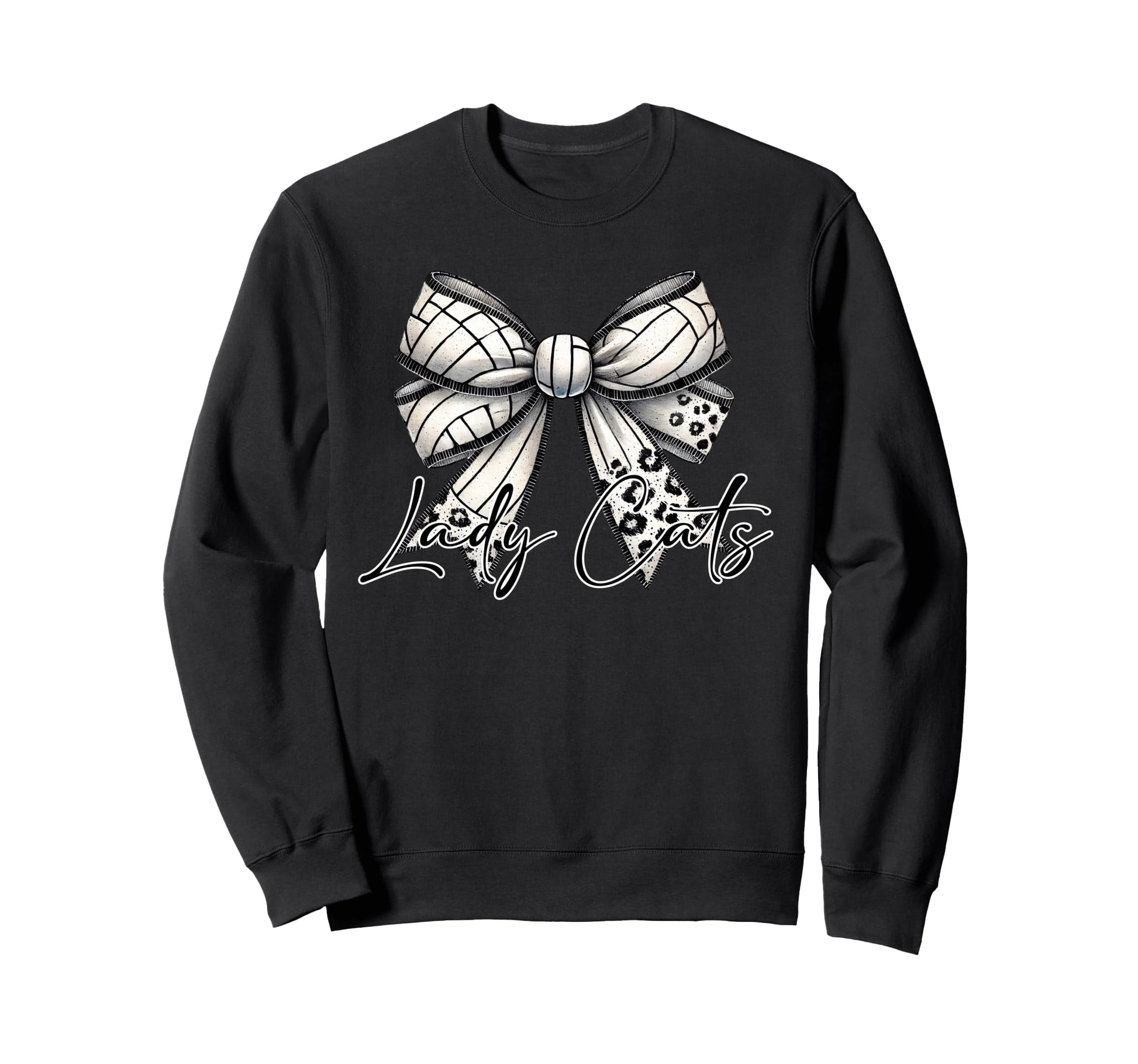 Lady Cats Volleyball Mom Coquette Sweatshirt - Minimalist Print Men Women - T-Shirt, Sweatshirt, Hoodie